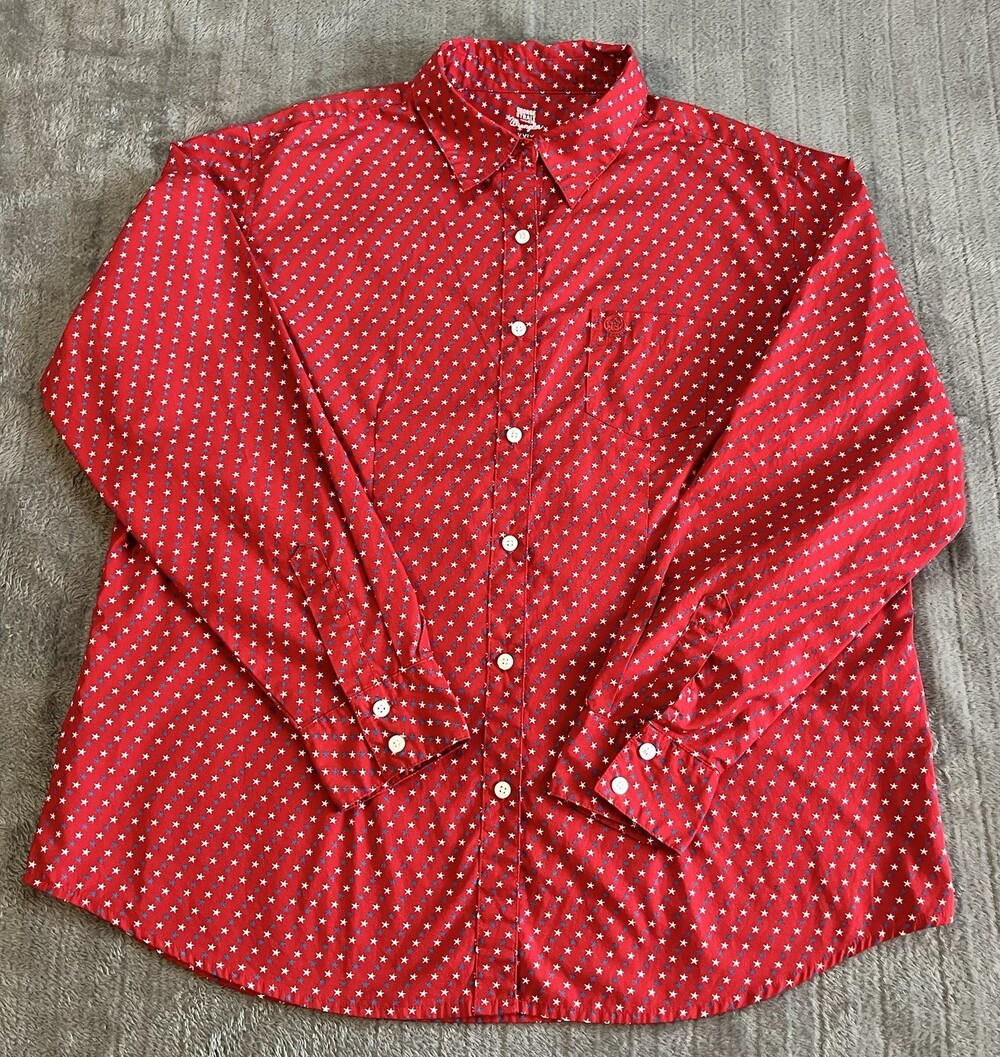 Wrangler George Strait For Her Long Sleeve Shirt XXL Red White Blue Stars Wester